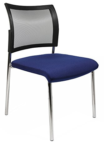 Topstar Visit 10 Besucherstuhl, Konferenzstuhl, Netz (2er-Set), stapelbar, Stoff, Blau/Schwarz