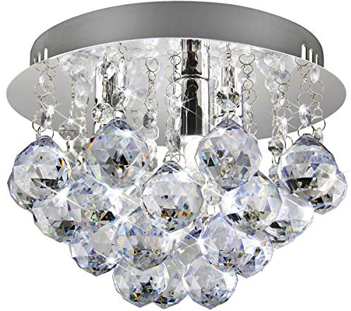 Long Life Lamp Company Modern Small Round Chandelier Ceiling Light Droplet Effect Mini Flush Mount Reflective Base M0070