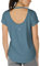 icyzone Damen Yoga T-Shirt Rückenfrei Sport Freizeit Tops Kurzarm Oberteile Loose Casual V-Ausschnitt Shirt (L, Petrol Blue)