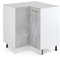 Vicco Eckunterschrank R-Line, Küchen Eckschrank, Beton/Weiß, 75.6 cm ohne Arbeitsplatte