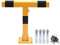TOPWAY Car Parking Space Lock, Yellow and Black T Shape Lockable Fold Down Car Parking Barrier Bollard, Private Car Park Driveway Guard Saver Blocker 161891