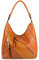 OBC Damen Tasche Shopper Tote Bag Handtasche Umhängetasche Schultertasche Beuteltasche Leder Optik Hobo Crossbody (Cognac 36x32x14 cm)