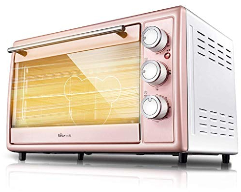 Pink 30L 3-Layer Countertop Toaster Oven, Mini Pizza Oven Roaster, Rotisserie, Easy Bake Oven Mixes, Baking Dishes, 1500W, Knob Control, Dropdown Door, by Useful