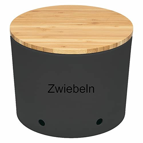 LS-LebenStil Nature-Design Zwiebeltopf 20x16cm Schiefer Made in Germany Aufbewahrungsbox Vorratsdose