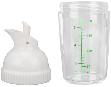 Beufee Salad Dressing Bottle, 200ml Salad Dressing Shaker Clear Shaker Dressing Containers with Pour Spout Bottles Mixer for Preparing Mixing Serving Sauces(White)