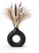 Jarrón de cerámica para la Hierba de la Pampa 1PC Negro Grande, habitación Moderna Donut jarrones Mate, para la Mesa estantería de la Sala de Estar Dormitorio Oficina de la Boda del Partido de Regalo
