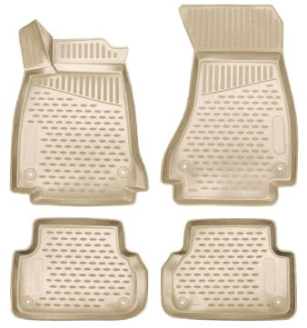 OMAC Gummimatten Fußmatten für Audi A4 Limo Avant Allroad B9 2016-2025 Beige 4X