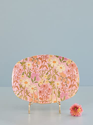 Medium Melamin rechteckige Platte - Rosa - Daisy Dearest Print
