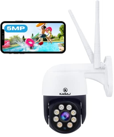 CCTV Camera, Security Camera with Human Detection & Motion Tracking, Outdoor Camera with Pan-Tilt 360° View,Sound-Lights Alarm, Home WiFi Camera, Color Night Vision, 2-Way Audio, Work with Alexa