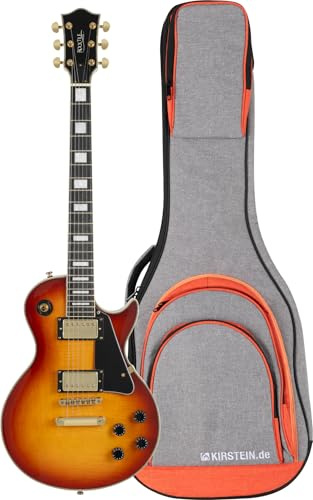 Rocktile Pro L-200OHB E-Gitarre Orange Honey Burst Gigbag Set - Decke/Korpus: Flamed Maple/Mahagoni - Griffbrett/Hals: Palisander/Ahorn - 2x Humbucker - inklusive Gigbag - Orange Honey Burst