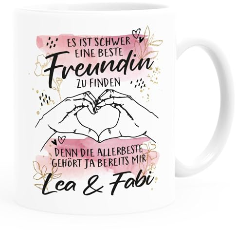 SpecialMe® Kaffee-Tasse Beste Freundin personalisiert mit Namen persönliche Geschenke BFF weiß standard