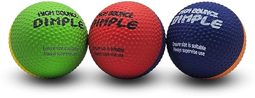 SPORTSPET High Bounce Dimple Natural Rubber Dog Balls, PACK OF 3 (61mm) | Bouncy fetch toy for dogs & puppies, dog rubber balls, balls for dogs, floating dog toys for water, soft dog ball