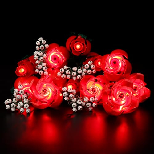 Kyglaring Kit d'éclairage LED pour Lego Icon Roses Bouquet 2024, kit d'éclairage de Bouquet de Fleurs conçu pour la Collection botanique Lego 10328, Cadeau pour la Saint-Valentin - sans modèle