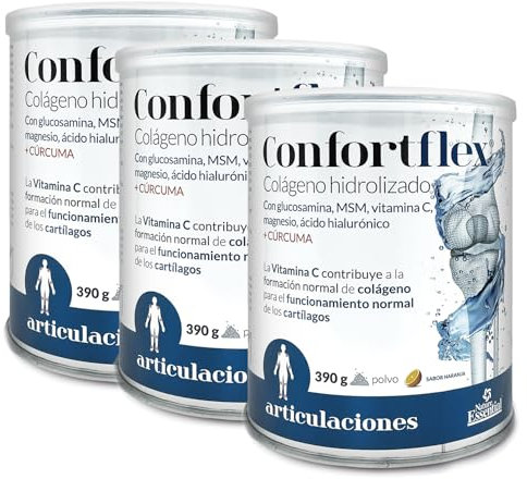 Nature Essential | Colágeno Hidrolizado en Polvo | Pack 3 Unidades | 390 g | Con Cúrcuma y L-Carnitina | Cazo Dosificador Incluido | Confortflex