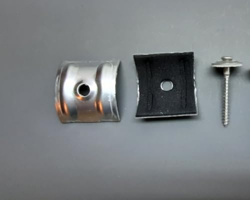 Alu - Kalotten Profil 76/18 - Sinus (Welle) verstärkt mit EPDM Moosgummi - mit Spengler Edelstahlschrauben 4,5 x 45 mm - zur Befestigung von Licht- und Blechplatten (50)