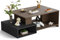 ROYGBIV Couchtisch, Wohnzimmertisch, Coffee Table mit offener Stauraum, Sofatisch Holz&Schwarz, Couchtisch Holz 108 x 60 x 36 Zentimeter (Länge x Tiefe x Höhe).