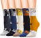 PUTUO Damen Lustige Witzige Socken: Bunte Tier Socken aus Baumwolle Frauen Weihnachtssocken Katze 5 Paare