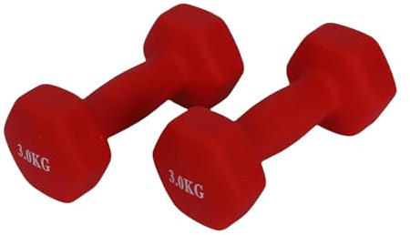 Endless Neoprene Coated Fixed Dumbbell for Gym Exercises | Pair of 3 Kg (2 * 6.6 LB) | Material : Iron with Vinyl Coat | Weights for Women and Men| Color: Multicolor