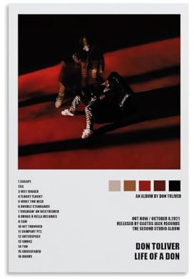 Don Toliver Poster Life of a DonMusic, Albumcover-Poster, dekorative Gemälde, Leinwand, Wandposter und Kunstdrucke, moderne Heimdekoration, Poster, 30 x 45 cm, ungerahmter Stil
