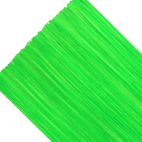 TOAOB 200 Stück Chenille Pfeifenreiniger Hellgrün 30 cm Lang und 6 mm Breit für Bastelarbeiten und Dekoration Heimwerken