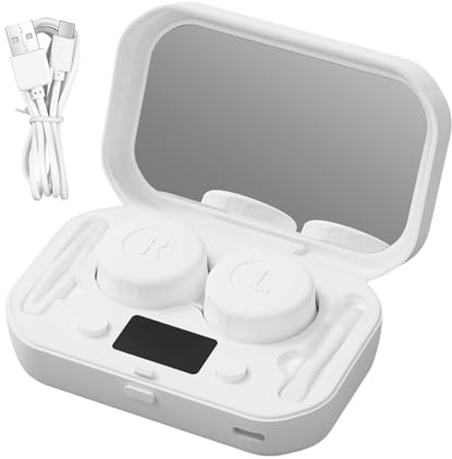 Contacts Cleaner | Portable Cleaning Machine for Contact Lens - Solution Soak Case, Daily Care for RGP, Hard, Colored Lenses, Includes Charger