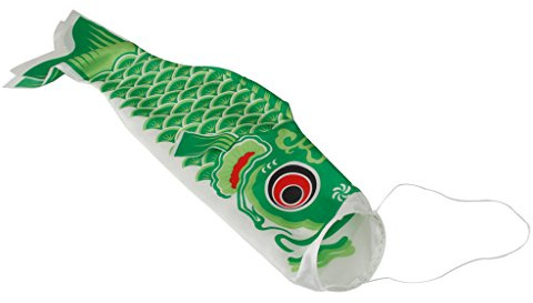 Pleayietoopiatiey 55-150cm Verschiedene Japanische Windsack Karpfen Flagge Koi Nobori Segelfisch 70cm Grün