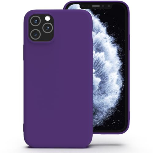 Zuvirelx Silikon Handyhülle für iPhone 11 Pro Hülle, Weiches Griff, Dünne, Minimalistisch, Stoßfest, rutschfest, Taschenpassend - Lila