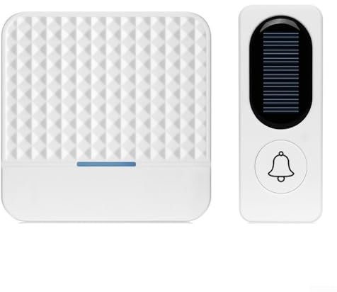 Hasaller Sonnette de porte sans fil étanche à énergie solaire sans fil Installation rapide et facile En métal ABS Sonnette Sans Fil Intelligente Solaire Pour grandes maisons hôtels villas