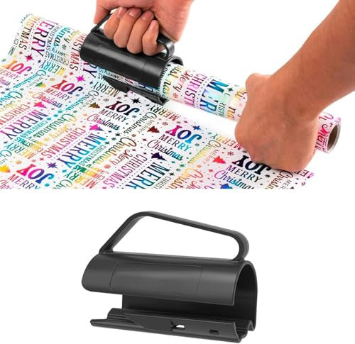 Wrapping Paper Cutter with Handle - Roll Wrap Paper Trimmer for Christmas, Birthday, Thanksgiving, Wedding, Baby Shower