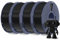 SUNLU 4KG High Speed PLA Meta Filament Bundle, PLA 3D Drucker Filament 1,75mm ±0,02mm, Robusteres Sauber Gewickeltes 3D Filament, Insgesamt 4kg, 1kg pro Spule, meta pla Schwarz