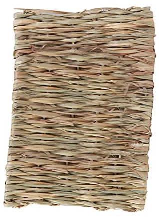 Kisangel Lit de Paille pour Broyer Les Dents 40x28x1cm Tapis pour Animaux de Compagnie pour Hamster Cochon d'Inde