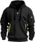 Topassion Hoodie Herren Oversize Winter Dicke Kapuzenpulli Casual Sweatshirt Hip Hop Outdoor Kapuzenpullover Personalisierte Hoodie Langarm Pullover mit Taschen Kordelzug 2024 Winter Pulli(Black,L)
