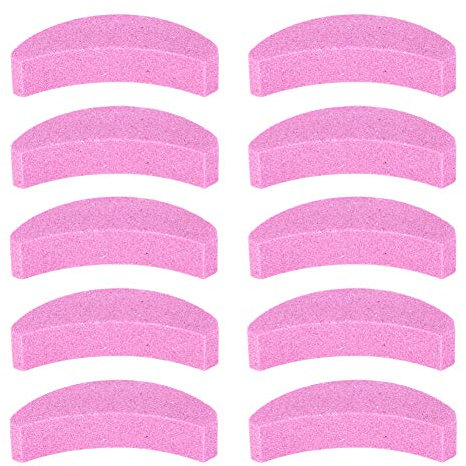 Tragbarer Kettensägen-Schönungsstein, Rosa Halbmond-Kettensägeblatt-Schönungsstein, Sägeketten-Schönungswerkzeug-Zubehör – 10 Stück