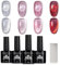 TOMICCA Cat Eyes UV Nagellack, 4 Farben Burgund Rot Hellviolett Silber Glitzer Gel Nagellack Set Mit Magnet, UV Gel Nägel Polish für Anfänger DIY Home & Nail Art Maniküre Salon, 8ML
