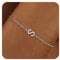 RMMD Armband Damen Silber, 18K Weißgold Vergoldete Silber Armband mit Buchstaben S Initiale Armband mit Buchstaben Silber Armbänder Damen Modeschmuck Geschenke für Frauen Mädchen