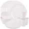 WedDecor 16pcs Melamine Dinnerware Set Scratch Resistant Easy Clean Dishwasher Safe Tableware 4 Plates, 4 Dessert Plates, 4 Bowls & 4 Cups Dinner Set Lightweight Dinner Set for Picnics & Camping
