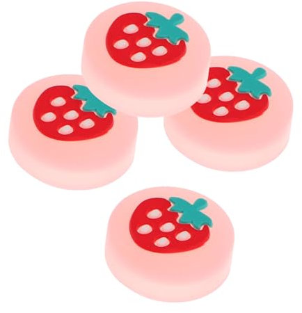 AUTSUPPL 4pcs Silicone Switch Replacement Joystick Caps Luminous Cute Fruit Design Thumb Grips Button Covers for Controllers
