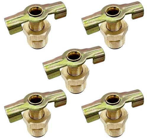 5PCS Brass Water Drain Valve, DN8 1/4 Air Compressor Drain Valve Replacement Part