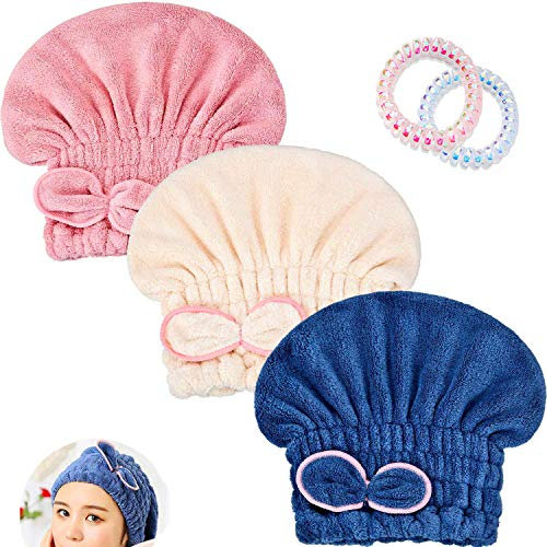 POVVFRTY Absorbent Hair Dryer Cap, Quick Drying Towel, Elastic Microfiber Bath Towel, Suitable for Girls and Women