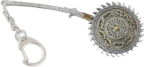 KREATIONS Porte-clés couteau rotatif vintage modèle arme voiture, Noir/noir, S