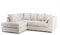Germodify Jumbo Cord Corner Sofa, L-Shaped Sectional with Chaise, Cream (LEFT HAND)