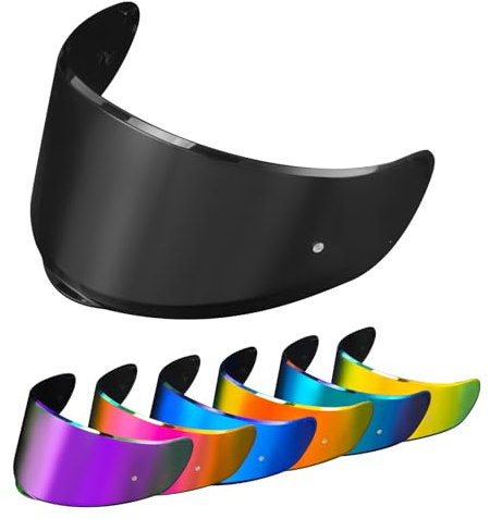 PSLER Helm Visier für LS2 FF801 FF397 VECTOR FT2 - Verspiegelt Helmvisier für Sedici Strada 2 Strada 3,Getöntes Visier Motorradhelm Zubehör Ersatz(Dunkelschwarz)