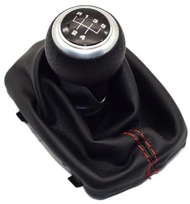 LANAPPTLTG Pomo de palanca de cambios de 6 y 5 velocidades, funda protectora for maletero, compatible for Audi/A3/S3 8L 2001 2002 2003(5 Speed Y02)