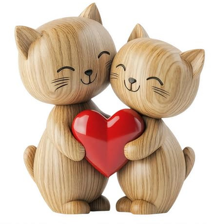 LUMIREX Katzen Deko Holz, 2D Flache Farbenfrohe Katze Holzfiguren, Lustige Wohnzimmerdeko, Gemütliche Deko Geschenke für Bücherregal Schreibtisch Schlafzimmer Bücherregal Baddeko