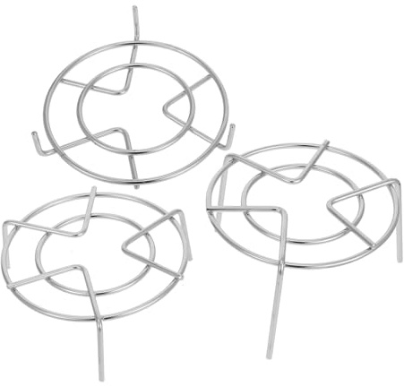 SMASOLO 3pcs Stainless Steel Steaming Rack Set Removable Legs, 14cm Round Steamer Basket Stands for Pressure Cooker, Trivets for Hot Pots and Air Fryer Cooking