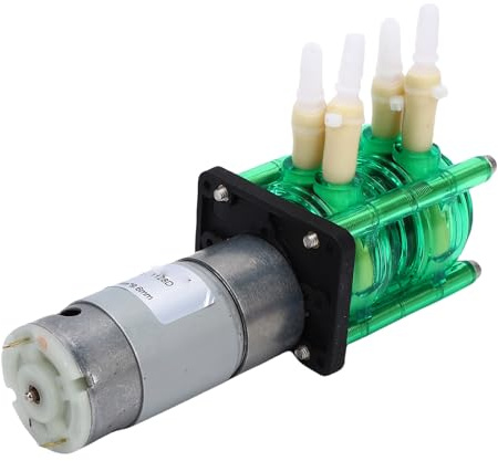 Bewinner Pompe Péristaltique Double Tête 500 Ml/min X2, Pompe Doseuse de Liquide à Tube BPT Anticorrosif avec Moteur CC brossé, Tube 6,4 X 9,6 Mm pour Recherche Expérimentale, à Jet d'encre,