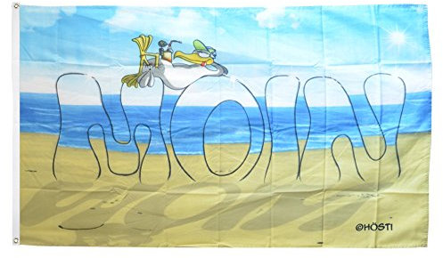 Flaggenfritze Fahne/Flagge Moin Sandstrand + gratis Sticker
