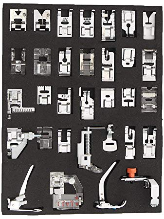 Cleana Arts® Lot de 32 pieds presseurs pour machine à coudre domestique Brother, Singer, Toyota