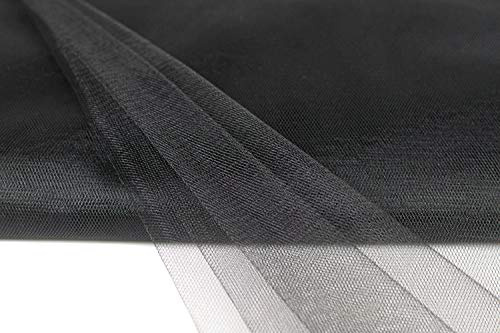 10m Tüll Stoff 150cm Tüllstoff Dekostoff Netz Tütü Fasching Mode Hochzeit Deko schwarz 030