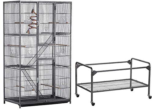 Yaheetech 175cm Rat Cage Extra Large Ferret Cage Chinchilla Cage Small Animal Cage Guinea Pig Cage for Degu or Other Pets Sugar Glider Cage Large Bird Cage on Wheel with 3 Tiers and Ladders